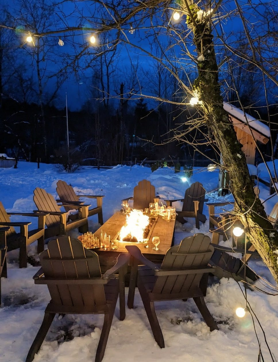 String Lights in Snow